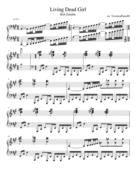 Free Sheet Music Living Dead Girl