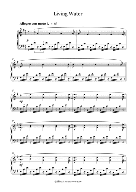 Free Sheet Music Living Water Solo Harp