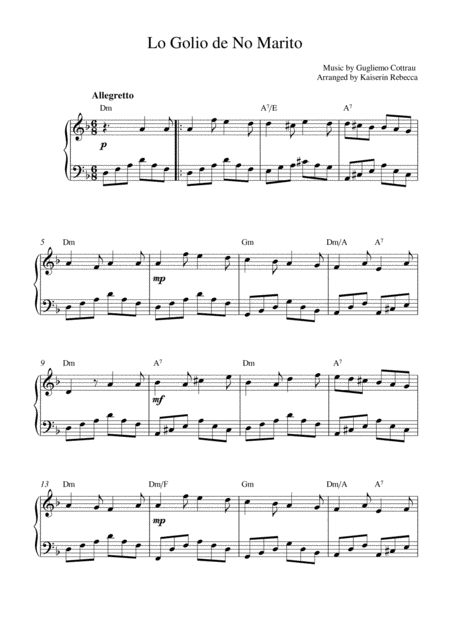 Free Sheet Music Lo Golio De No Marito