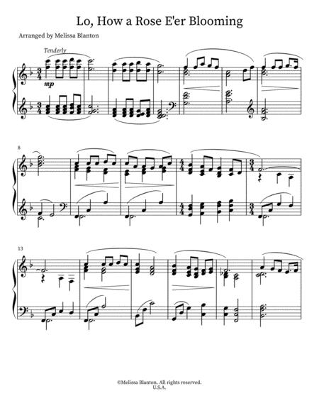 Lo How A Rose E Re Blooming For Solo Piano Sheet Music