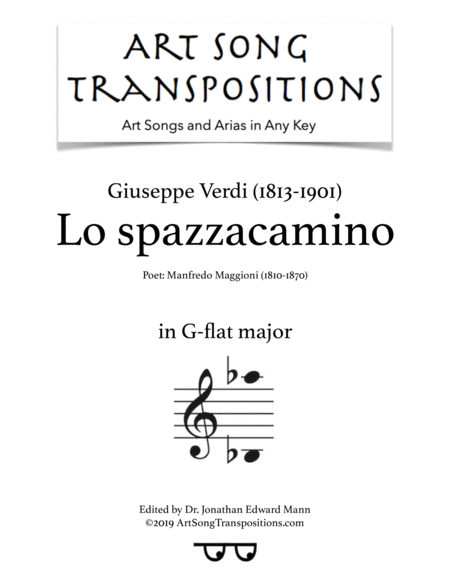 Free Sheet Music Lo Spazzacamino Transposed To G Flat Major