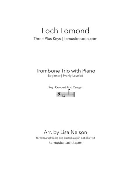 Loch Lomond Trombone Trio With Piano Accompaniment Sheet Music