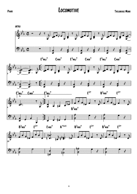 Free Sheet Music Locomotive Piano