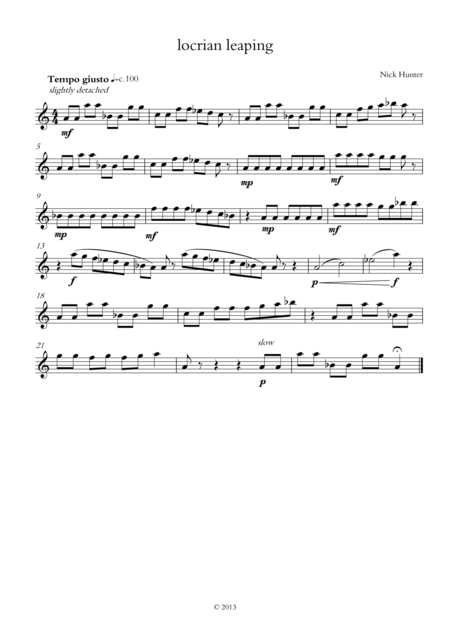 Free Sheet Music Locrian Leaping And Backwards And Forwards