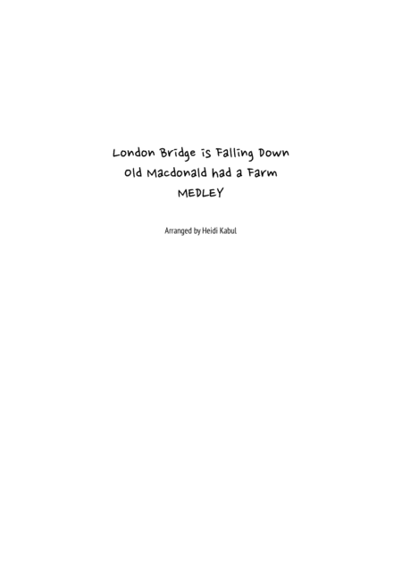 London Bridge Old Macdonald Medley Easy Piano Duet Sheet Music