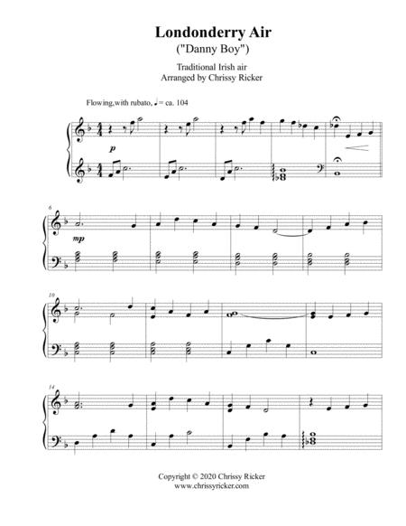 Londonderry Air Danny Boy Intermediate Piano Sheet Music