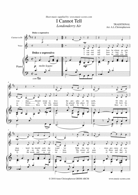 Londonderry Air Voice Clarinet And Piano Sheet Music