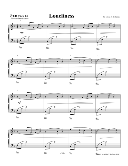 Loneliness Easy Intermediate Romantic Sheet Music