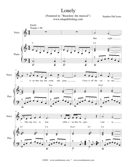 Free Sheet Music Lonely