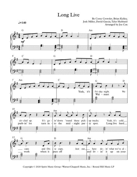 Long Live Comping Version Sheet Music