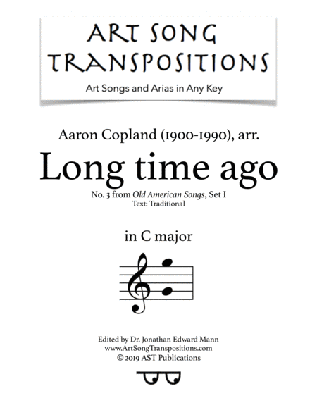 Long Time Ago C Major Sheet Music