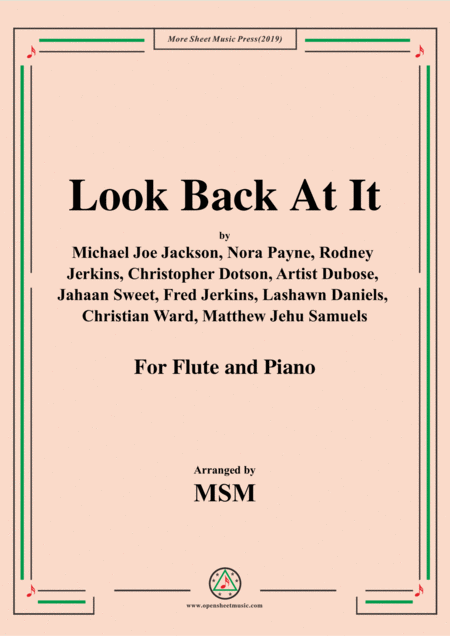 Look Back At It For Flute And Piano Sheet Music