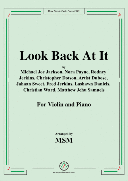 Look Back At It For Violin And Piano Sheet Music