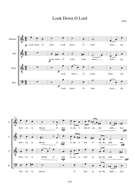 Free Sheet Music Look Down O Lord An Anthem For Compline