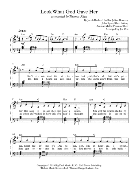 Free Sheet Music Look What God Gave Her Comping Edition