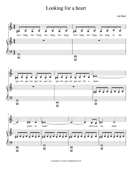 Free Sheet Music Looking For A Heart