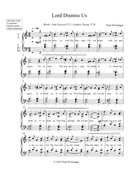 Lord Dismiss Us Sheet Music