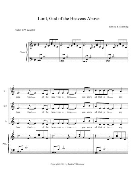 Lord God Of The Heavens Above Sheet Music