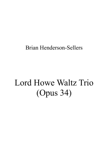 Lord Howe Waltz Piano Trio Sheet Music