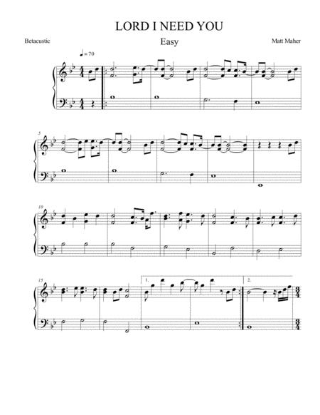 Free Sheet Music Lord I Need You Matt Maher Sheet Music Easypiano