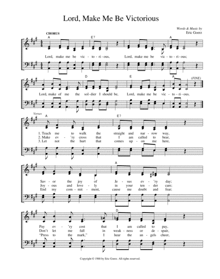 Lord Make Me Be Victorious Sheet Music