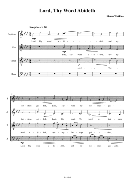 Lord Thy Word Abideth Sheet Music