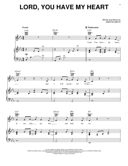 Lord You Have My Heart Sheet Music