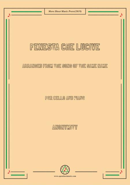 Louis Fenesta Che Lucive For Cello And Piano Sheet Music