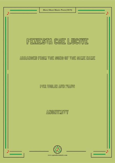 Louis Fenesta Che Lucive For Violin And Piano Sheet Music