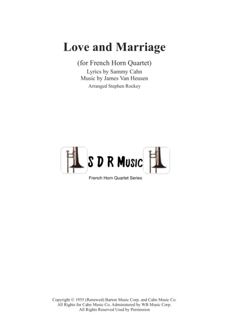 Free Sheet Music Love And Marriage For French Horn Quartet