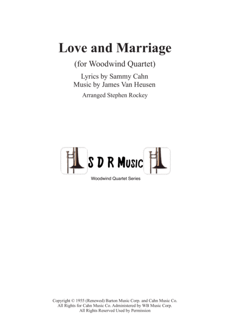 Free Sheet Music Love And Marriage For Woodwind Quartet
