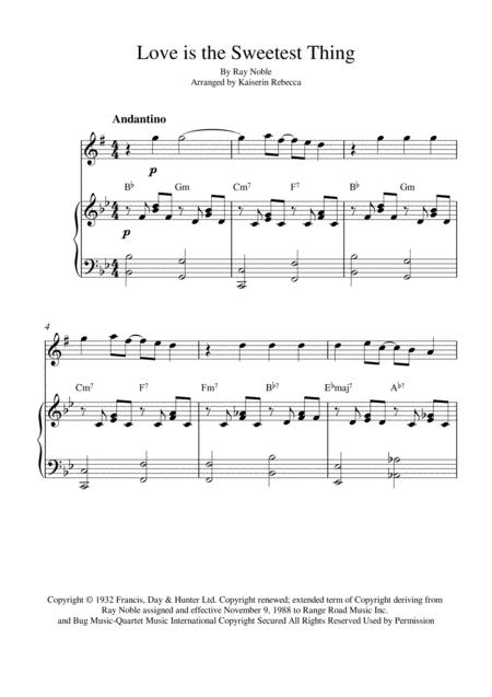 Free Sheet Music Love Is The Sweetest Thing Alto Saxophone Solo And Piano Accompaniment With Chords