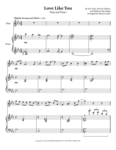 Love Like You Flute And Piano Solo Sheet Music