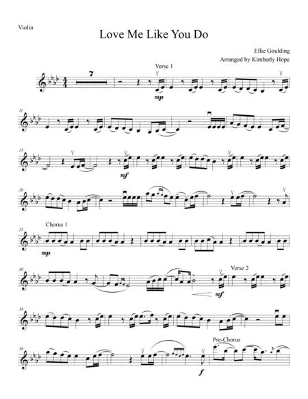 Love Me Like You Do By Ellie Goulding From Fifty Shades Of Grey Violin Solo Sheet Music