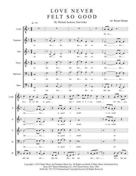 Love Never Felt So Good Sheet Music