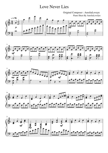 Free Sheet Music Love Never Lies