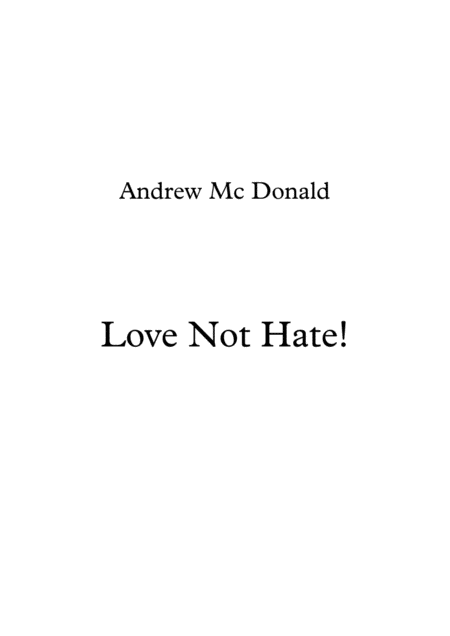 Love Not Hate Sheet Music