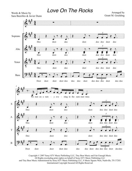 Love On The Rocks Sara Bareilles A Cappella Sheet Music