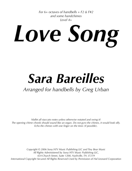 Love Song Sara Bareilles Sheet Music