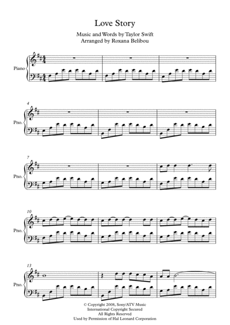 Love Story Piano Sheet Music