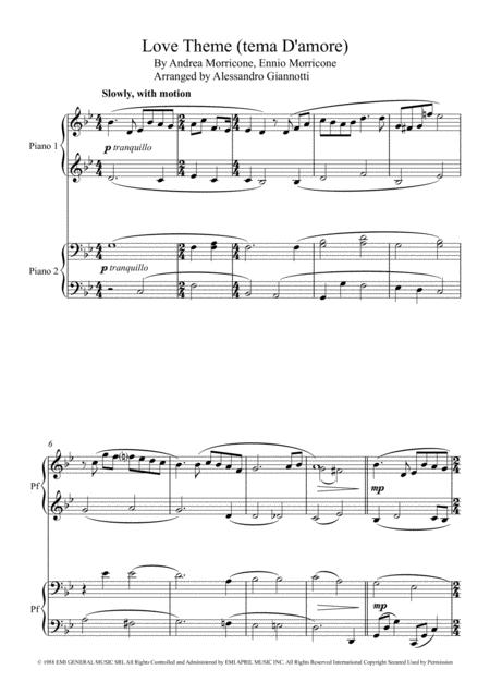 Love Theme Tema D Amore Sheet Music