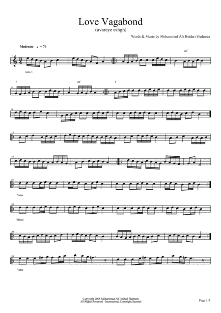 Love Vagabond Sheet Music