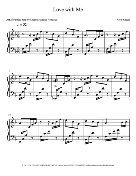 Free Sheet Music Love With Me Melodys Song