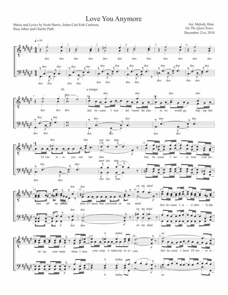 Love You Anymore Sheet Music