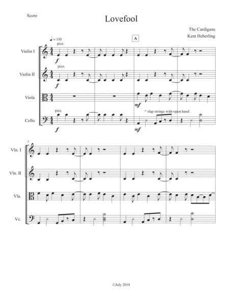 Free Sheet Music Lovefool