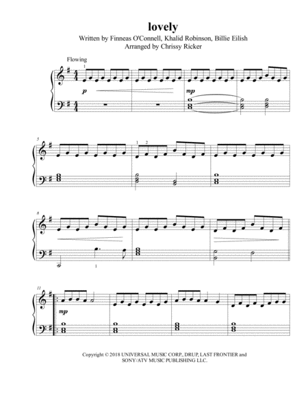 Lovely Intermediate Piano Sheet Music