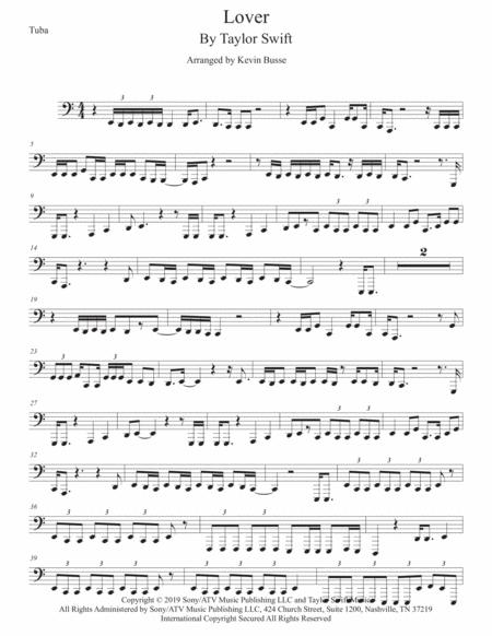 Free Sheet Music Lover Easy Key Of C Tuba