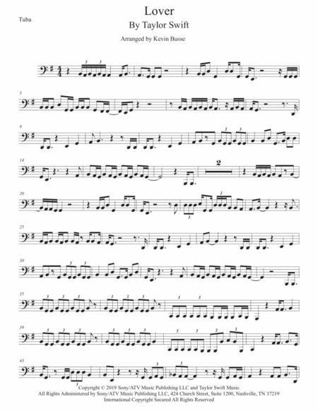 Free Sheet Music Lover Original Key Tuba