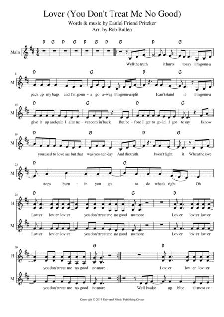 Lover You Dont Treat Me No Good Sheet Music