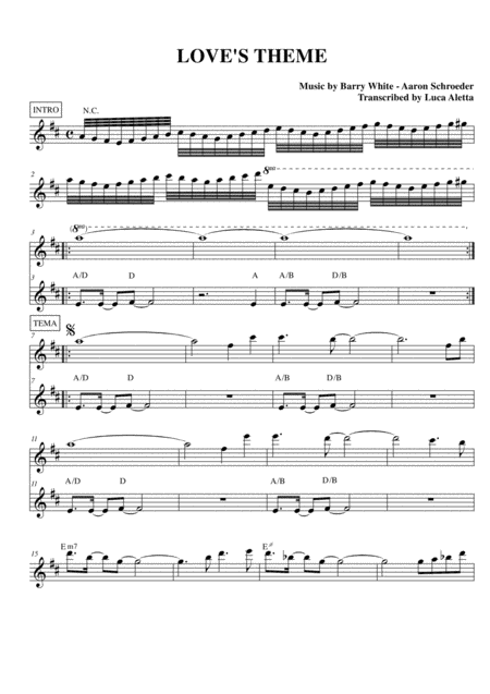 Free Sheet Music Loves Theme